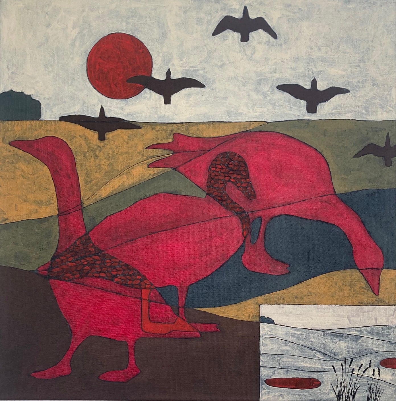 Åbne landskaber 2022, 60 x 60 cm, SOLD